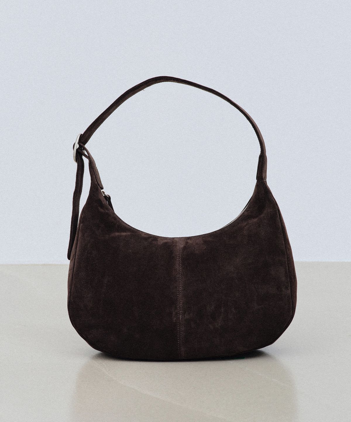 더히어(THEHERE) Suede Slit Hobo Bag_brown