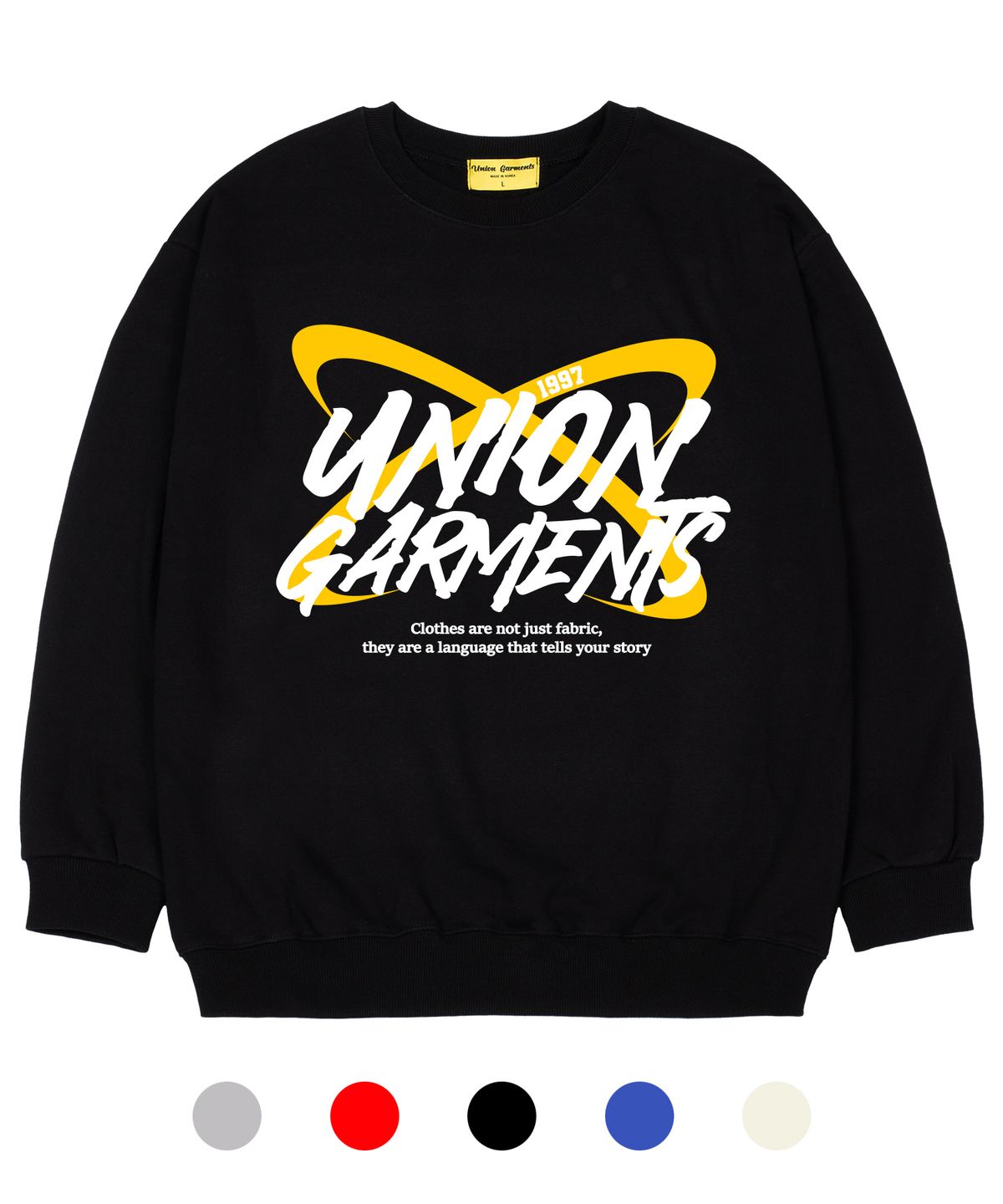 유니온가먼츠(UNION GARMENTS) [기모]크로스 오버핏 맨투맨 티셔츠