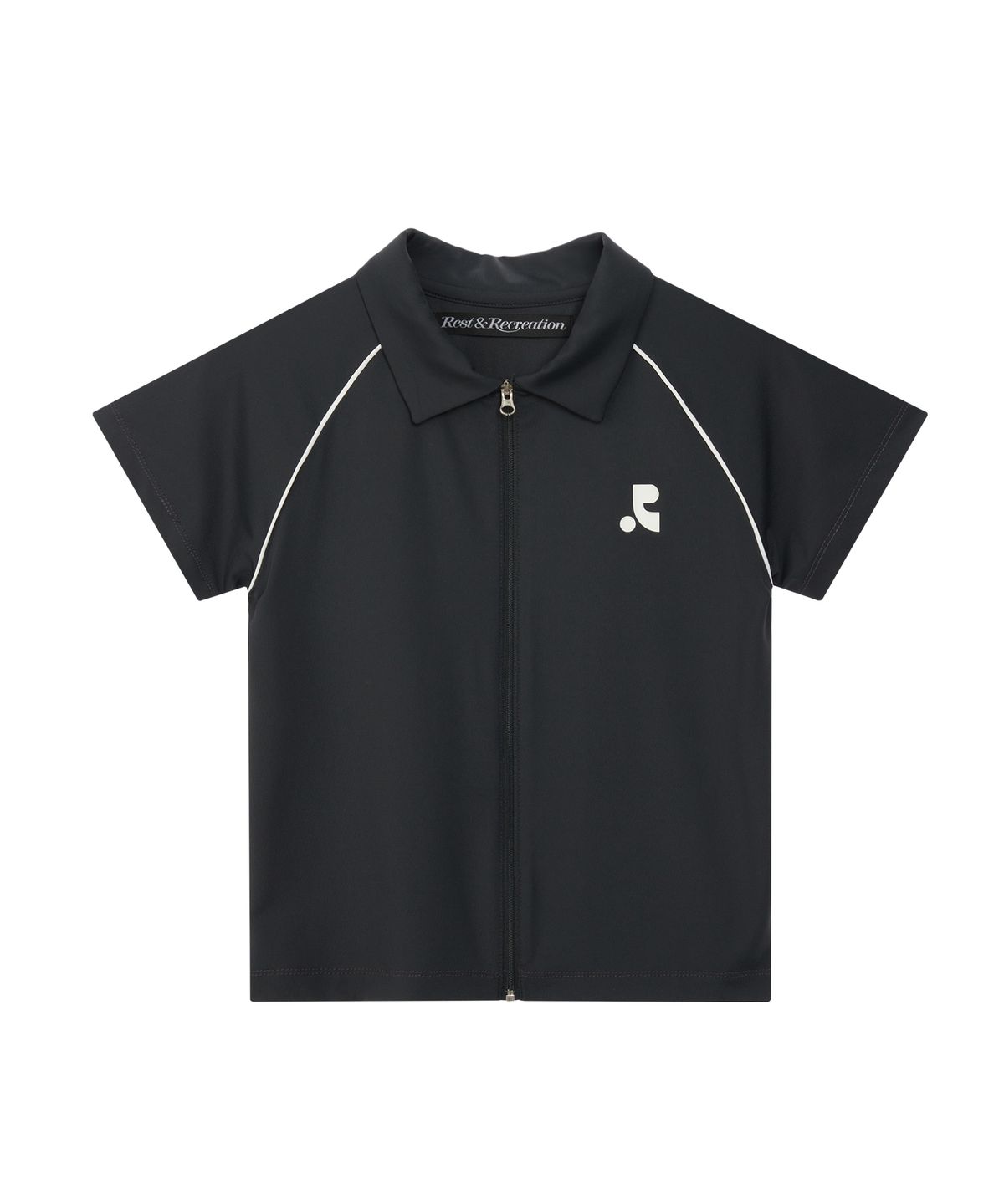 레스트앤레크레이션(REST&RECREATION) COLLAR ZIP-UP TOP - CHARCOAL