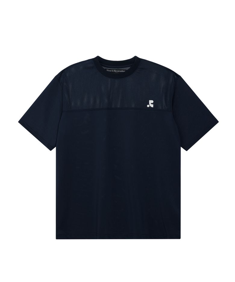 MESH CREWNECK T-SHIRT - NAVY