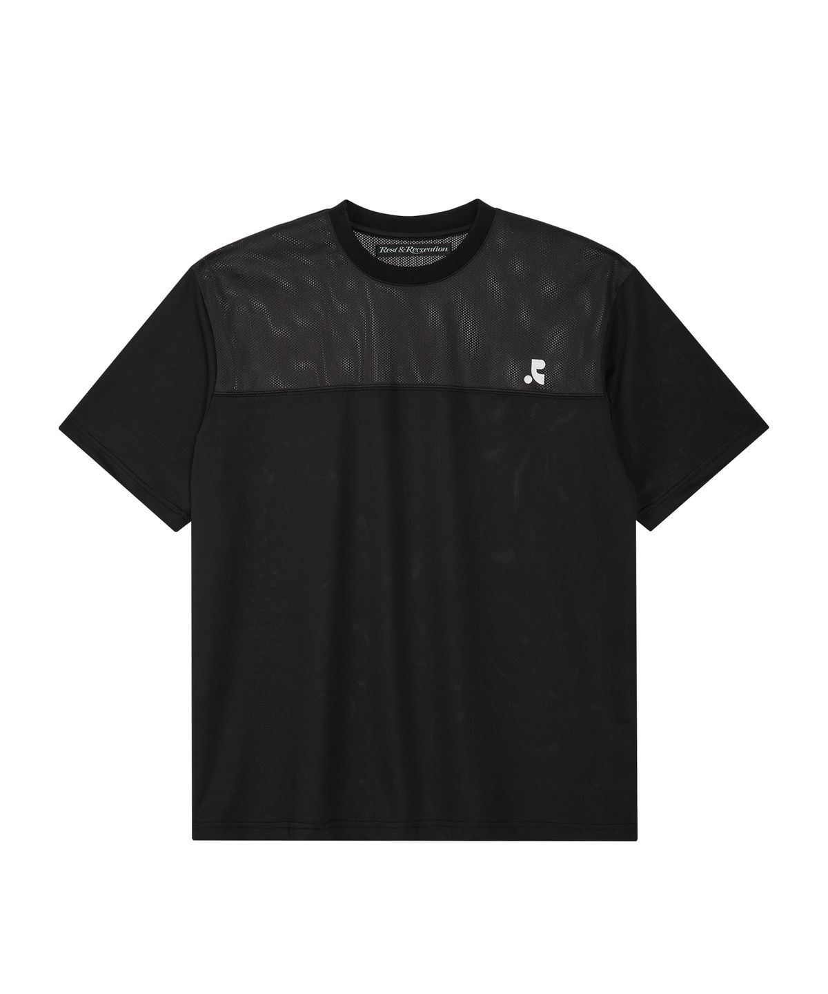 레스트앤레크레이션(REST&RECREATION) MESH CREWNECK T-SHIRT - BLACK