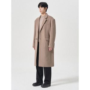 울 블랜디드 반 더블 코트  옐로이시 브라운