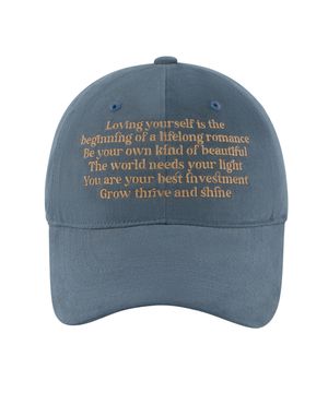 텍스트블록 피치 워싱 볼캡-청그레이