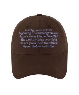 텍스트블록 피치 워싱 볼캡-브라운