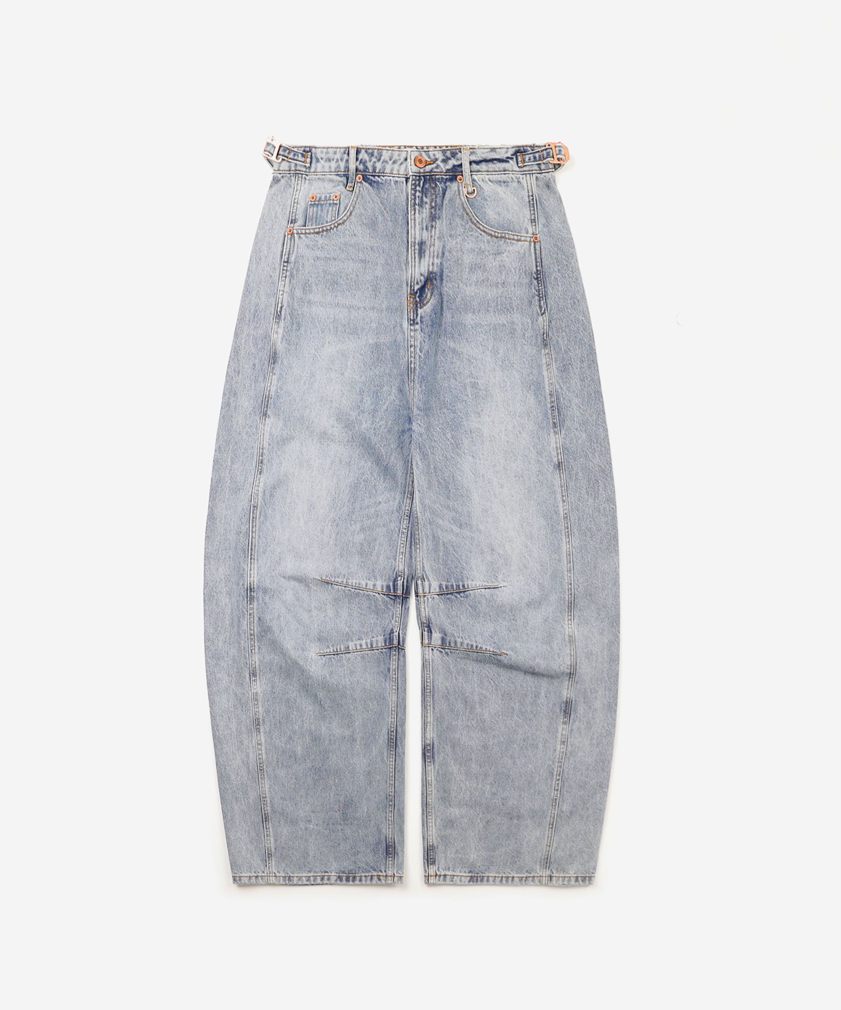 MUSINSA | BADBLOOD Charlie Barrel jeans - Light Blue