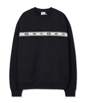 에스닉 테이프 스웻셔츠 [블랙]