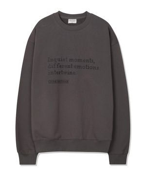 픽셀드 이모션 기모 스웻셔츠 [다크그레이]