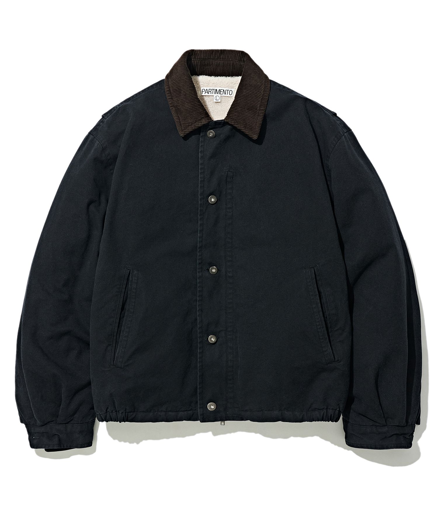 MUSINSA | PARTIMENTO BOA FLEECE VTG WASHED CREW JACKET BLACK
