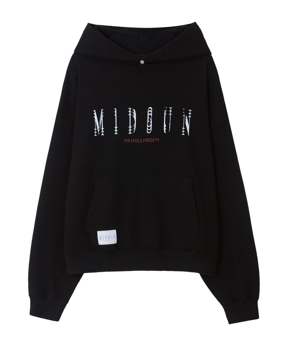 미드선(MIDSUN) Crack Logo Hoodie-Black