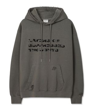 페이디드 데미지 후드티 [그레이]