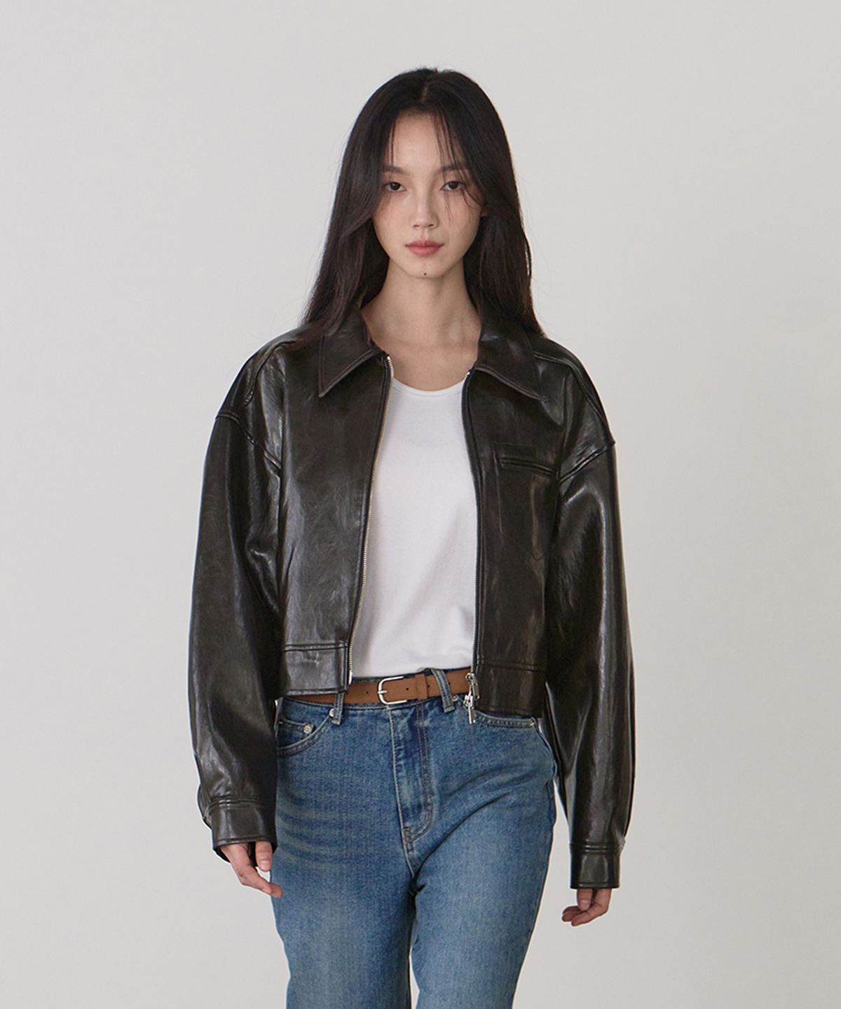 더마고(THEMARGOT) MARGOT VEGAN LEATHER JK (BROWN)