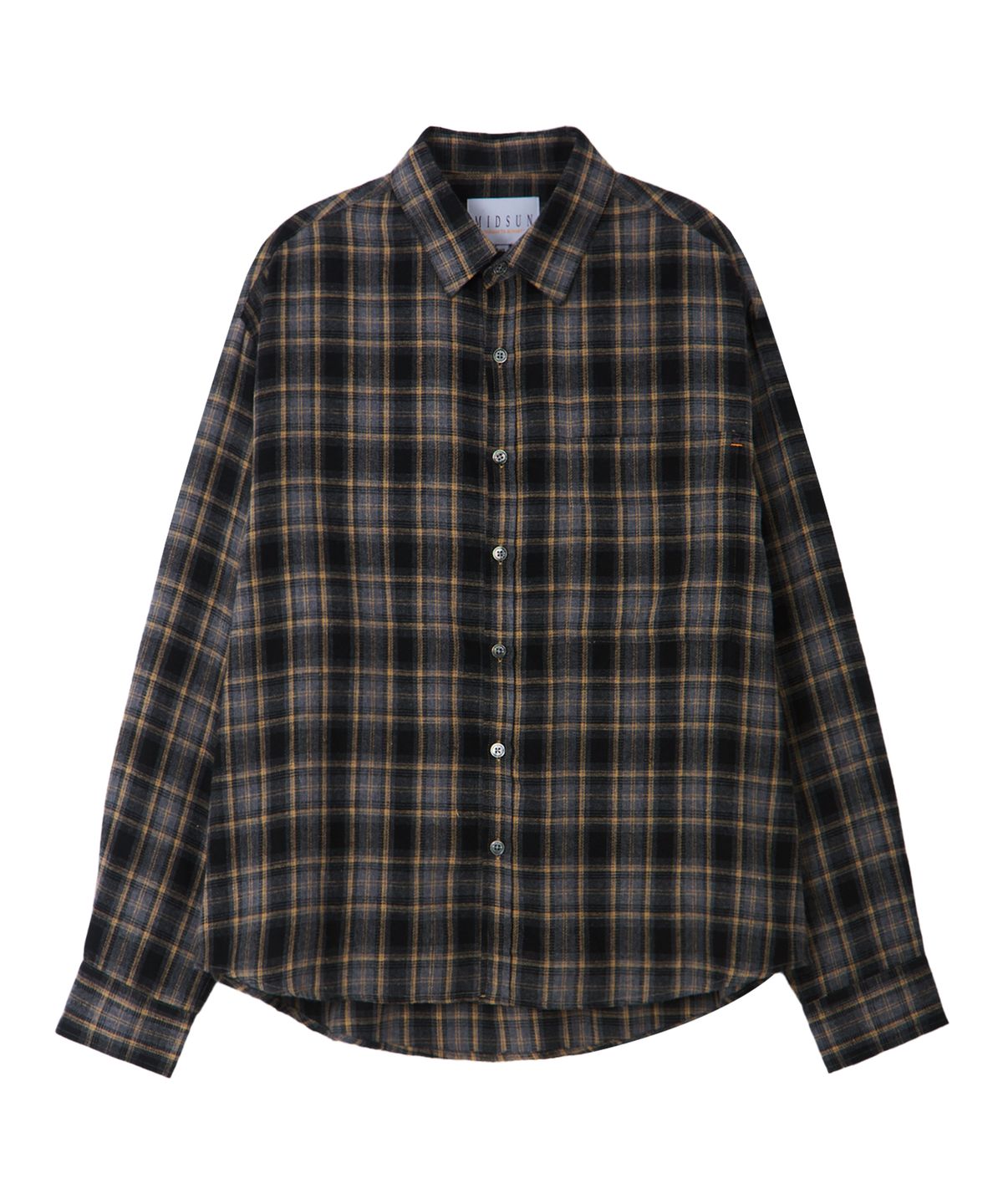 미드선(MIDSUN) Dark Check Shirt-Black
