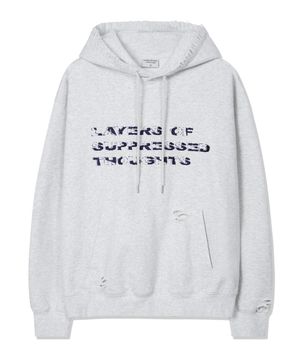 페이디드 데미지 후드티 [화이트멜란지]