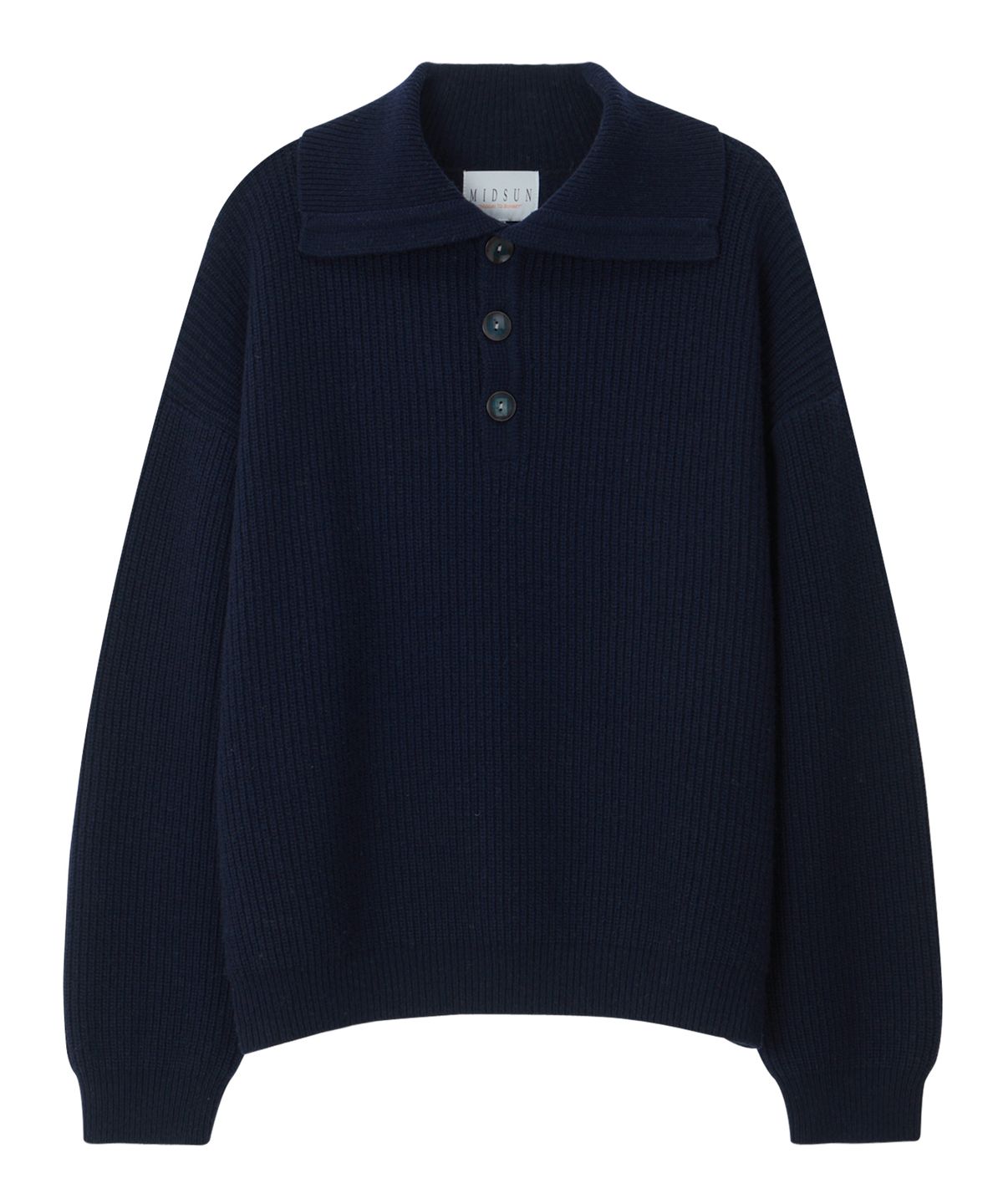 미드선(MIDSUN) Wool High Neck Knit-Indigo