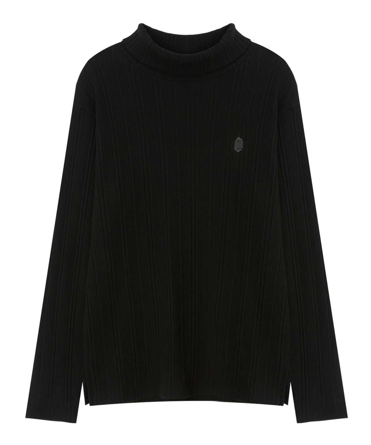미드선(MIDSUN) Ribbed Slim Turtle Neck-Black