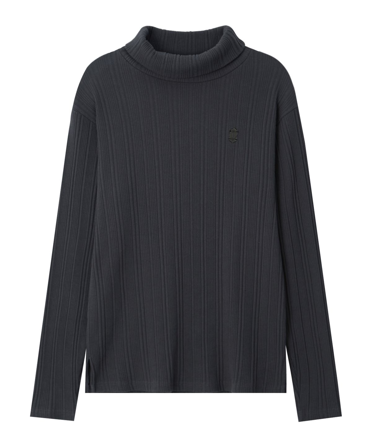 미드선(MIDSUN) Ribbed Slim Turtle Neck-Charcoal