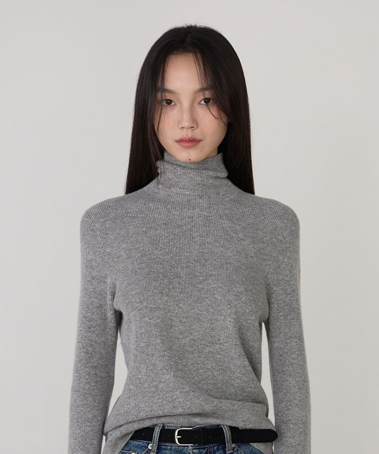 CASH HOLGAMENT TURTLENECK KNIT (GRAY)