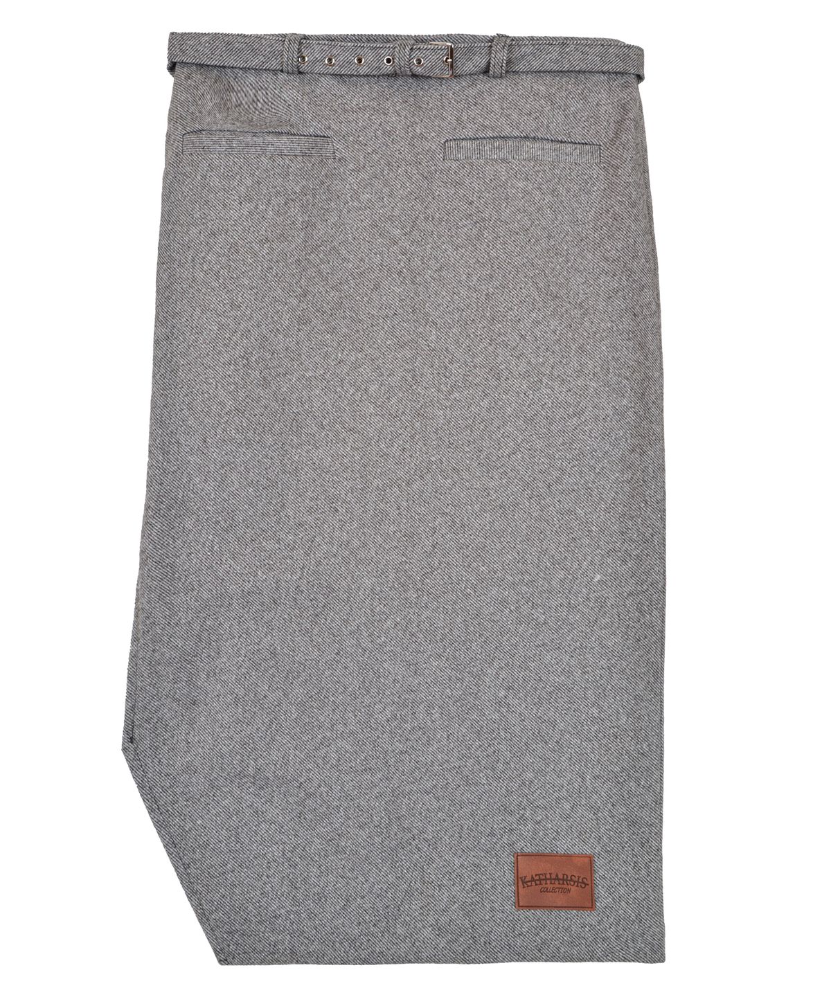 카타르시스(KATHARSIS) 벨트 컷팅 롱  스커트 그레이 ONE SIZE