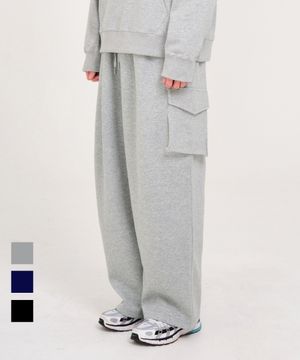 와이드 원턱 카고 트레이닝 밴딩 팬츠 (3컬러)