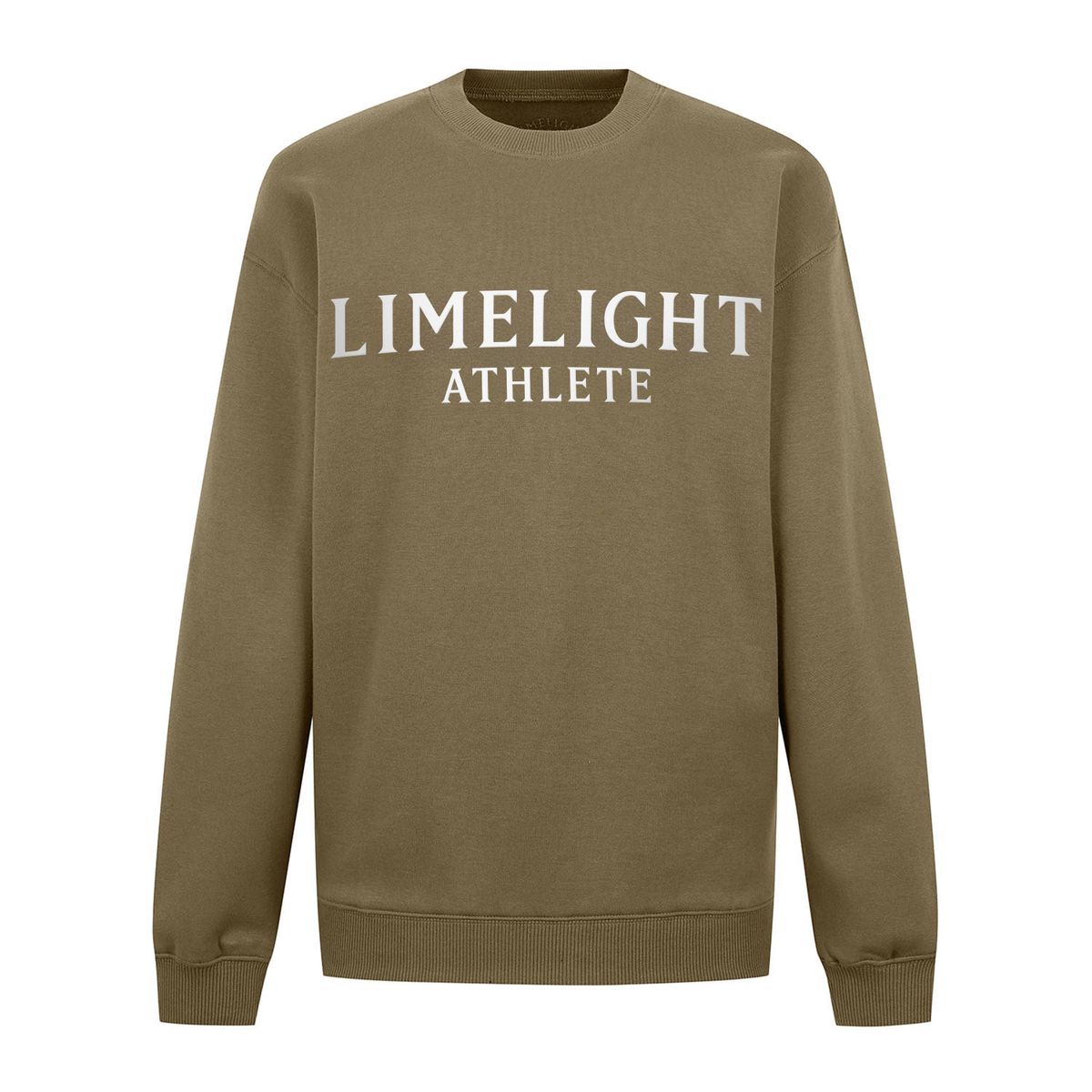 라임라잇 어패럴(LIMELIGHT APPAREL) 애슬릿 로고 스웨트셔츠 (카키/화이트)