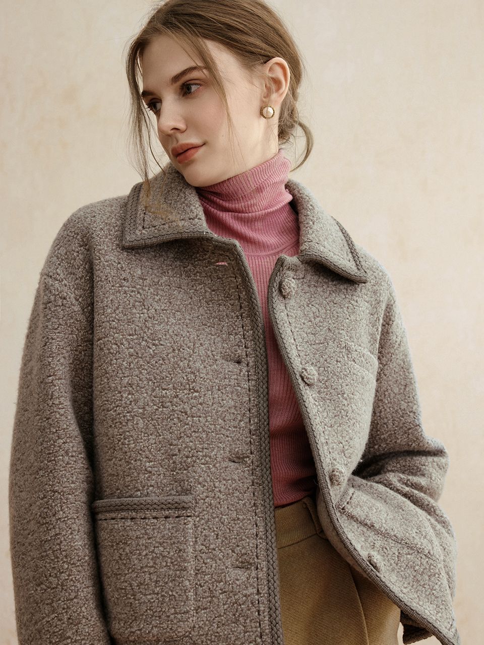 MUSINSA公式 | LENINA ZOEY wool shearing jacket_2colors