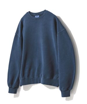 피그먼트 워싱 맨투맨 - 블루