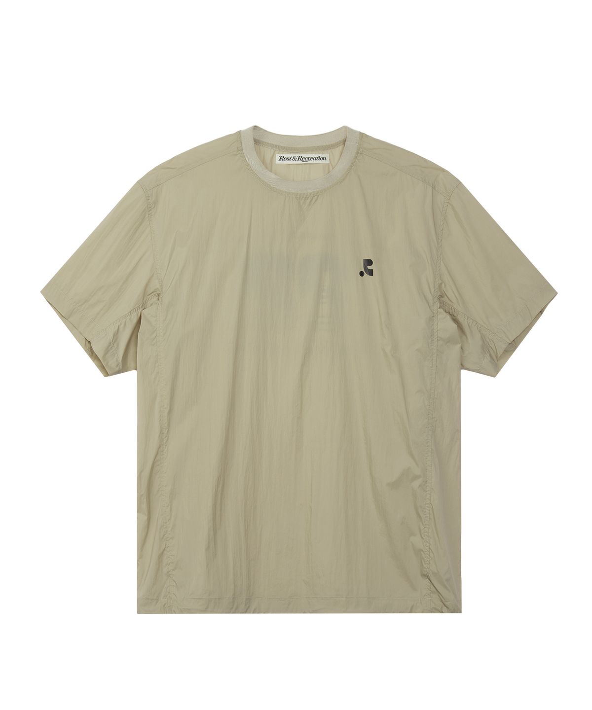 레스트앤레크레이션(REST&RECREATION) NYLON CREWNECK T-SHIRT - BEIGE