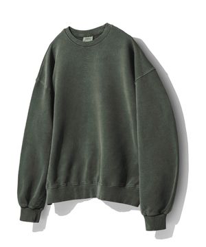 피그먼트 워싱 맨투맨 - 카키