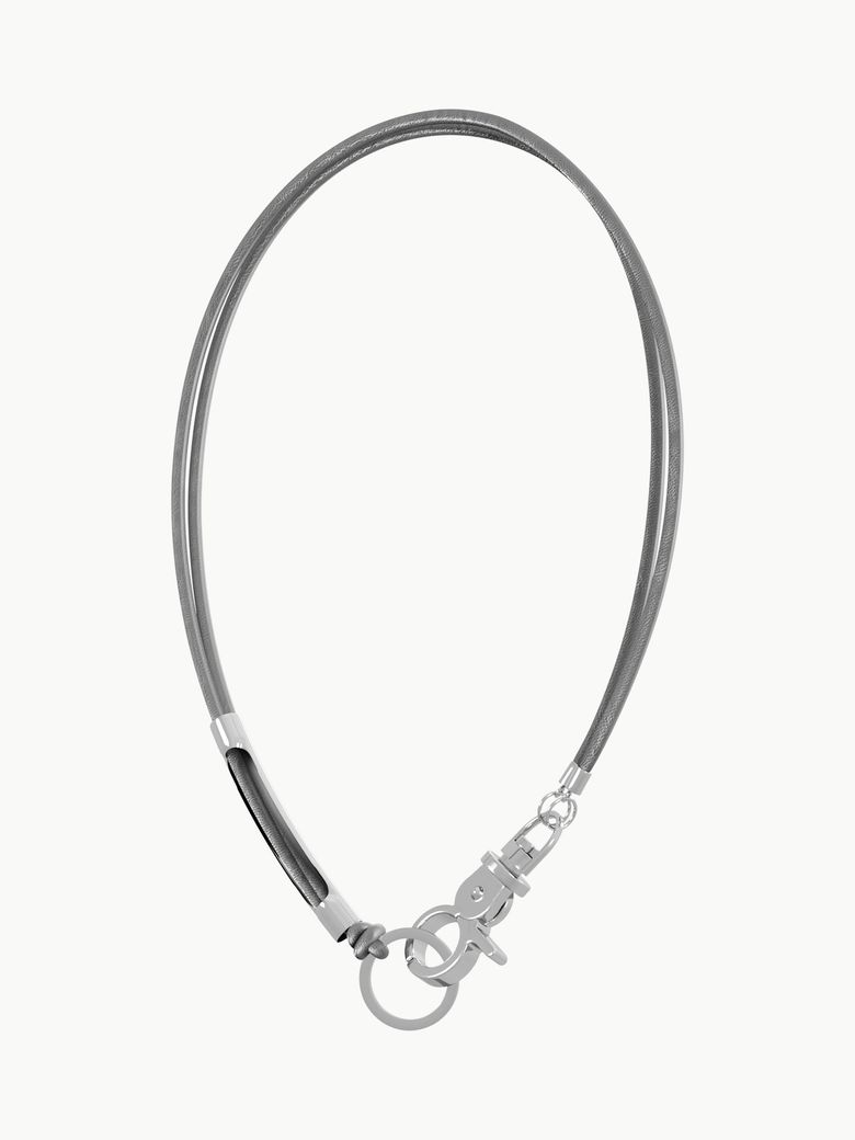3way Leather Necklace (Metal Gray)