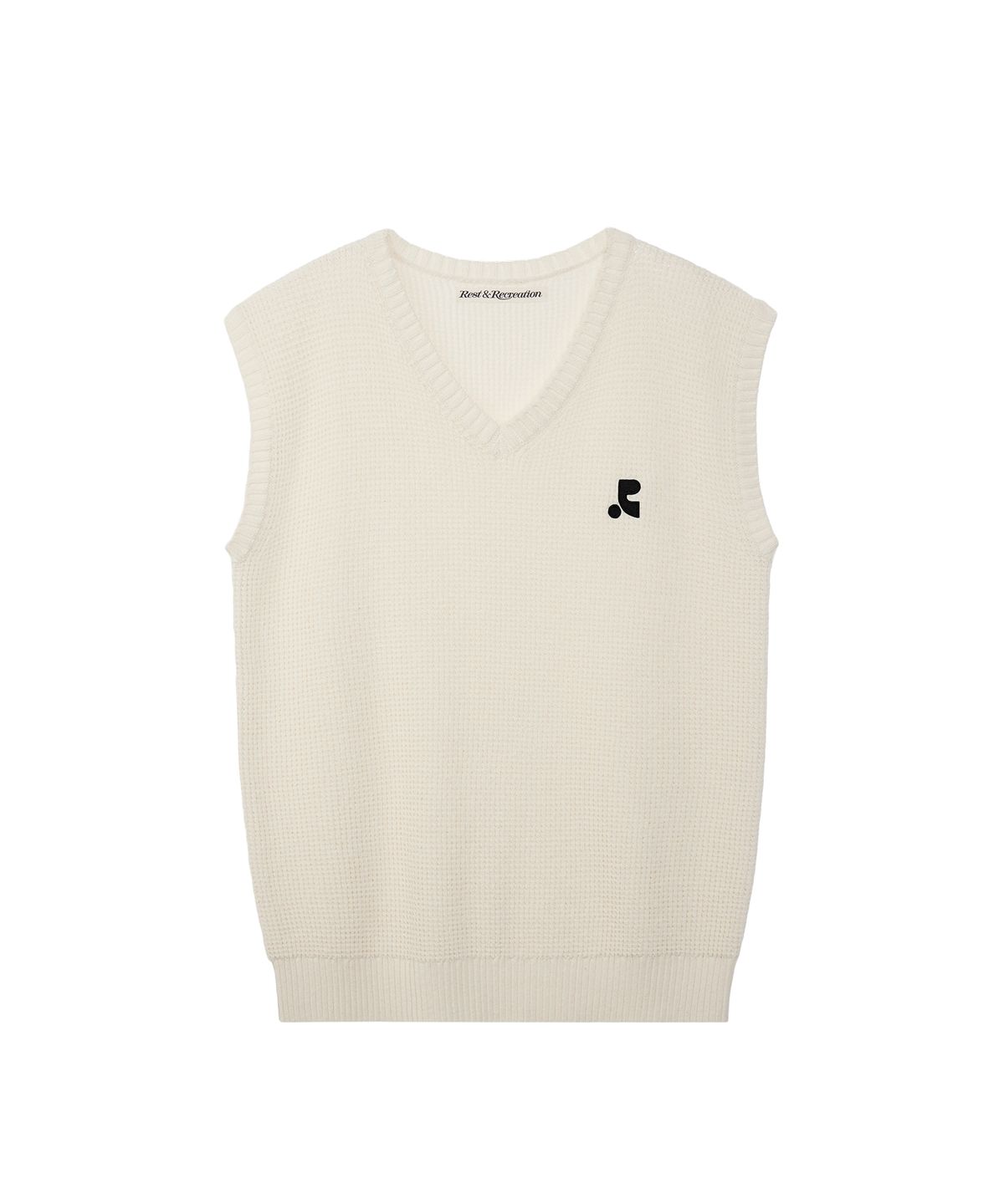레스트앤레크레이션(REST&RECREATION) OVERSIZED V-NECK KNIT VEST - IVORY