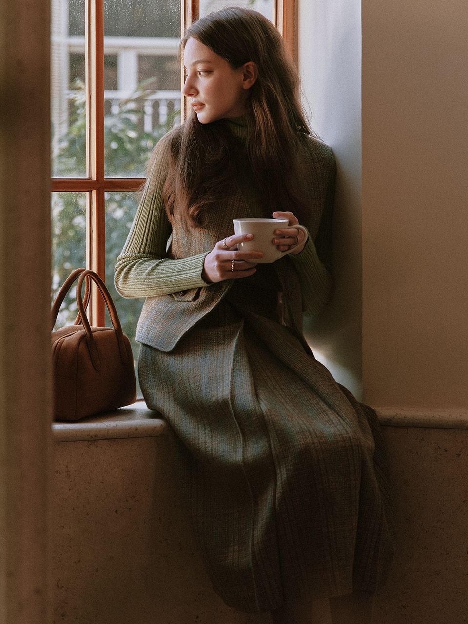 ◇LENINA◇ GLADYS wool check skirt_martini olive MUSINSA | LENINA GLADYS wool check skirt_MARTINI OLIVE