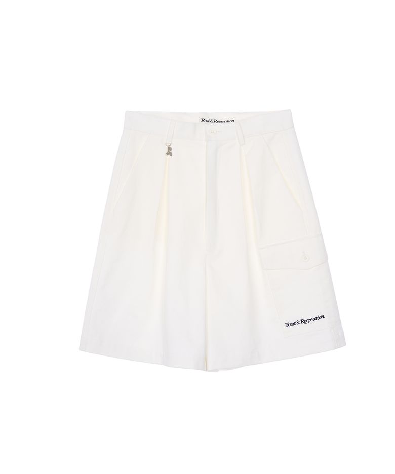 RR PLEATED SHORTS - WHITE