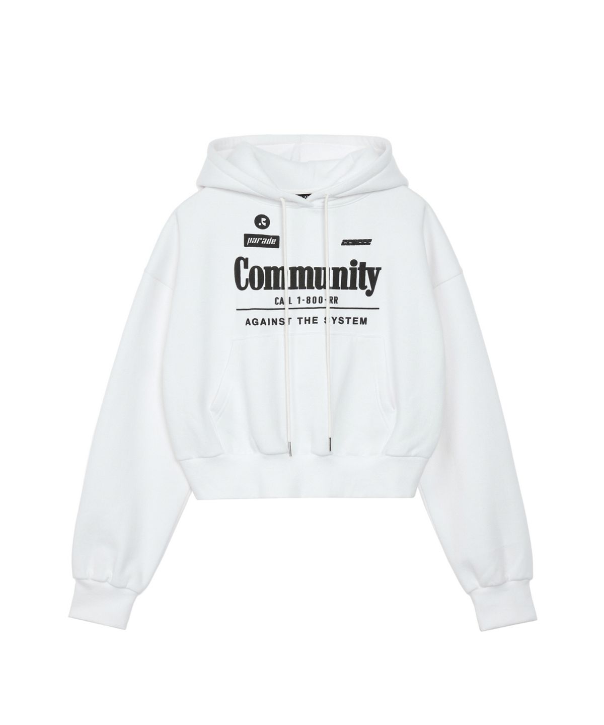 레스트앤레크레이션(REST&RECREATION) RR COMMUNITY CROPPED HOODIE - WHITE