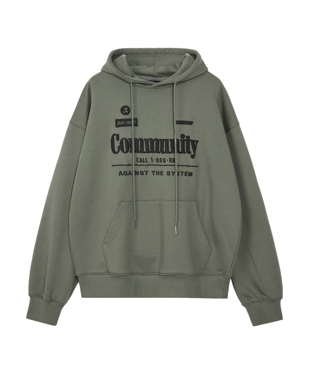 레스트앤레크레이션(REST&RECREATION) RR COMMUNITY OVERSIZED HOODIE - KHAKI