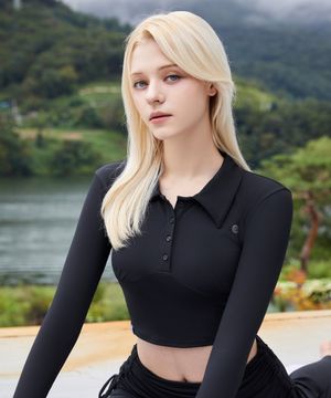 엘플렉스 Rib 코르셋 카라 롱 슬리브_4COLOR