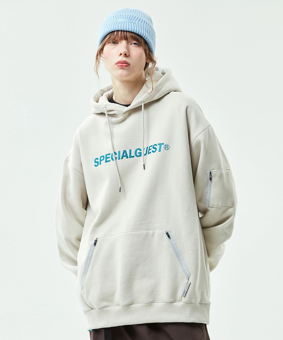 스페셜게스트(SPECIAL GUEST) EASY WIDE HOODIE (Champagne Beige)