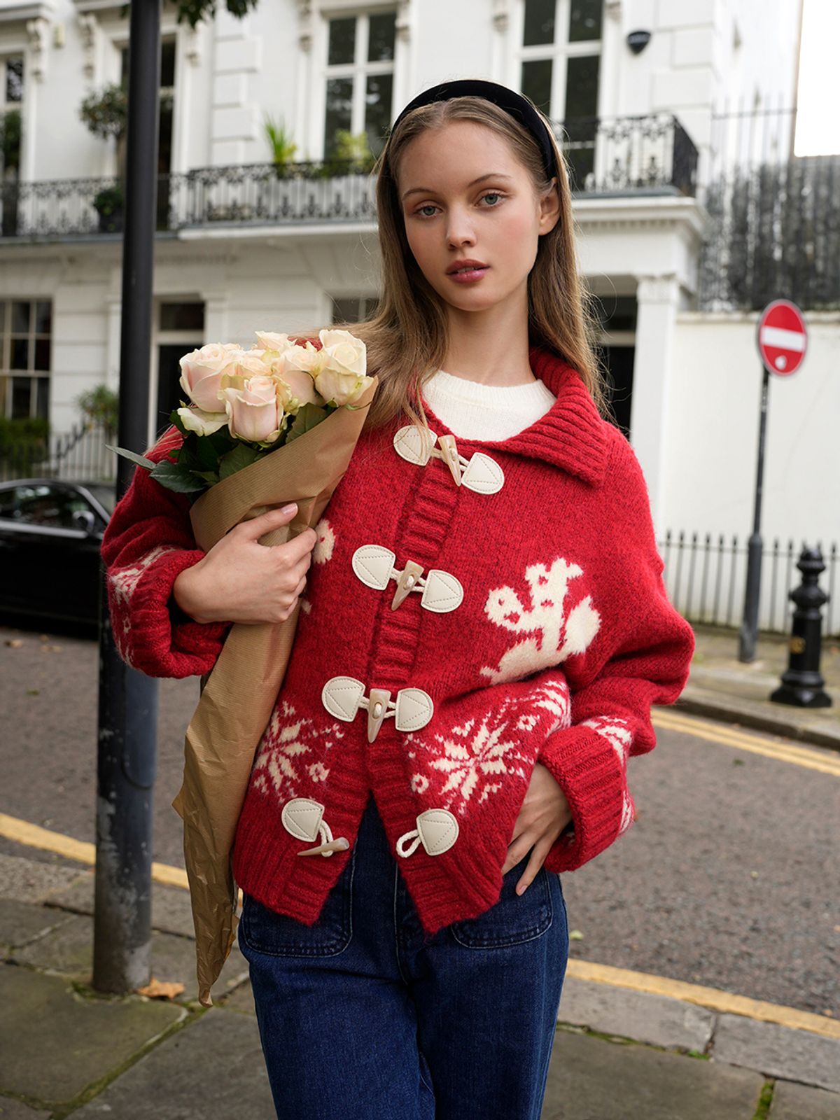 랭앤루(LANGNLU) CLAUS Duffle Knit Cardigan(클로스)_RED