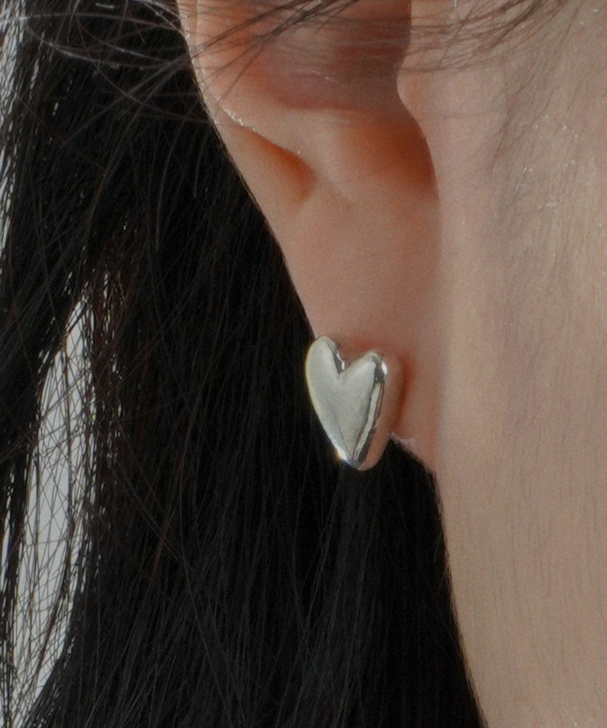 포스트루드(POSTLUDE) [SILVER] MINI CHUNKY LONG HEART E