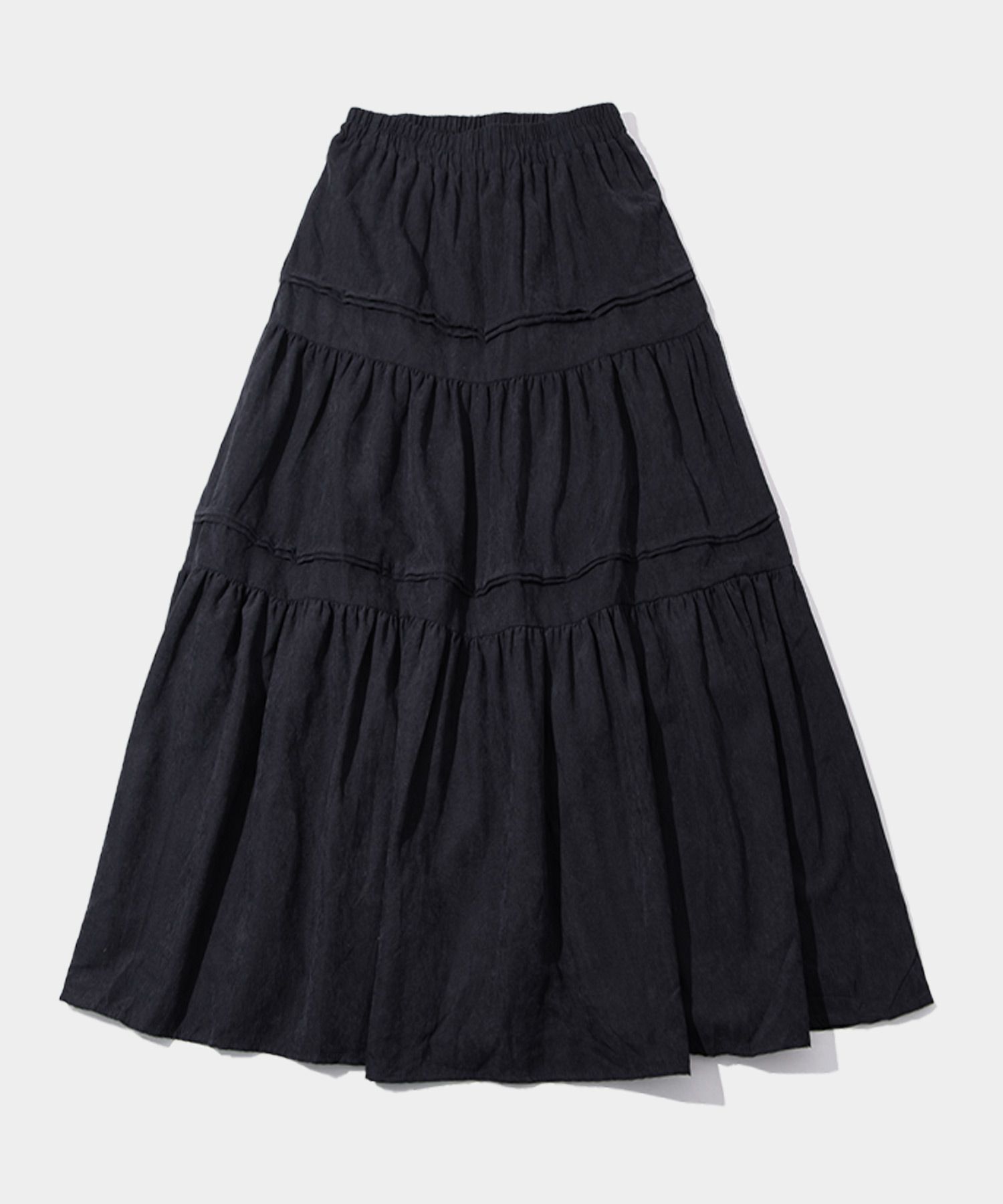 スカート Slim fit basic winter tiered banding long cancan skirt black MUSINSA | PLACE STUDIO Slim Fit Basic Winter Tiered Banding