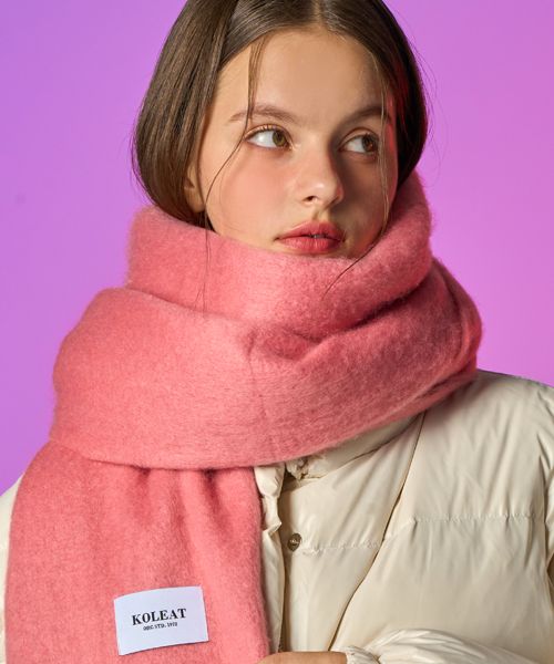 MUSINSA KOLEAT Winter Heat Double-Sided Thermal Plain Scarf [Pink]