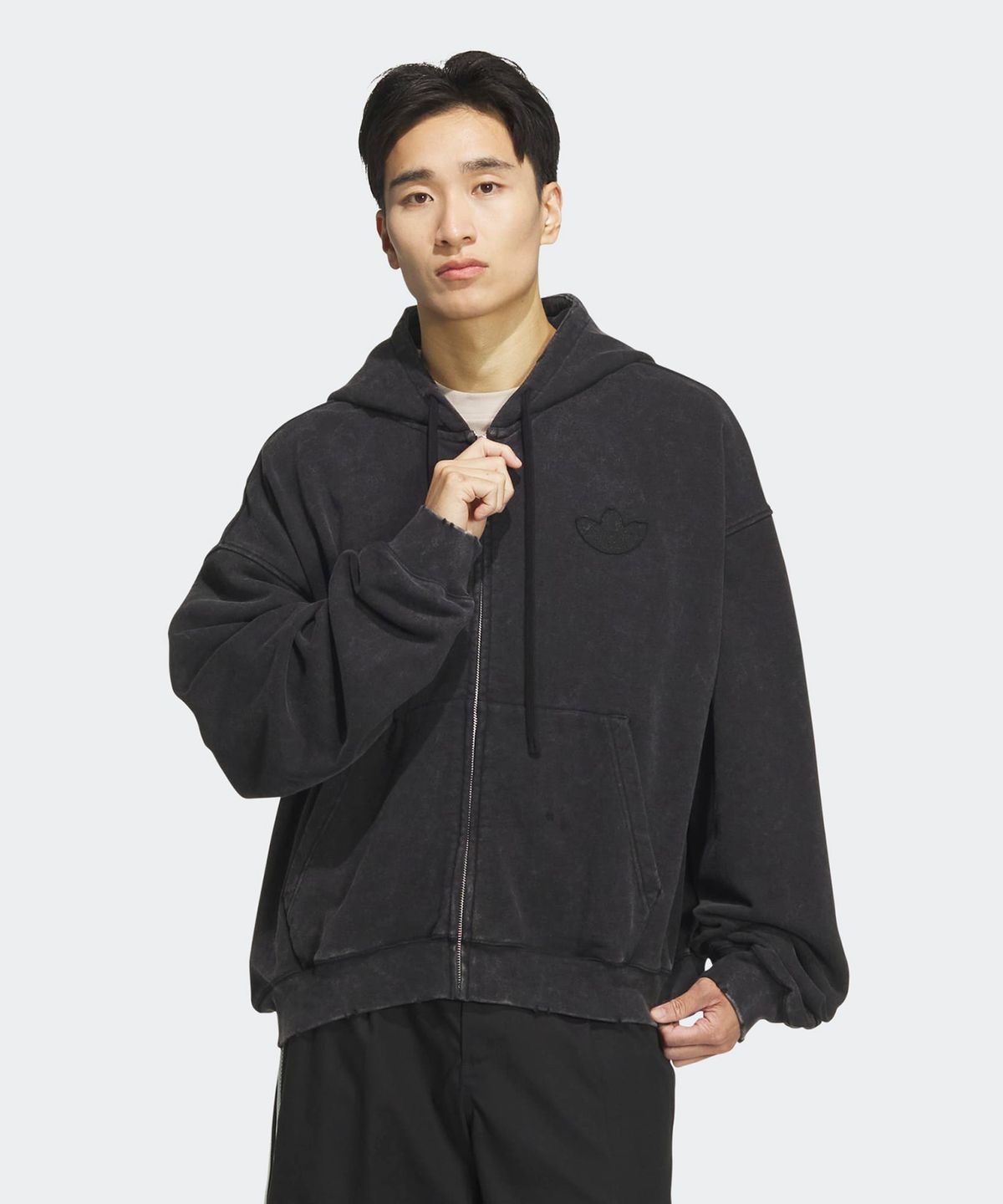 아디다스(ADIDAS) 워시드 후디 재킷 - 블랙 / JM7285