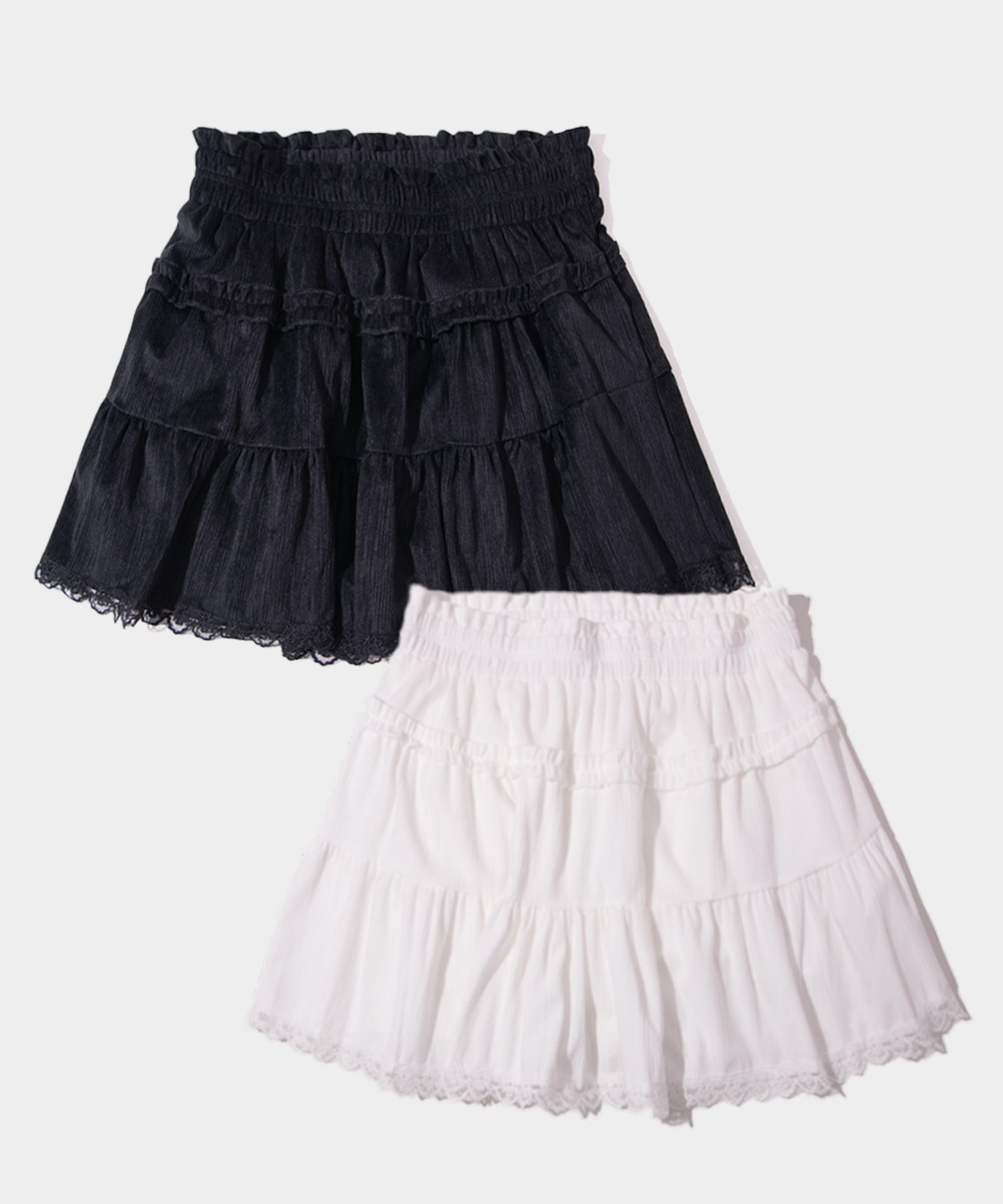 MUSINSA | PLACE STUDIO Tiered Peach Stripe Frill Lace Banding