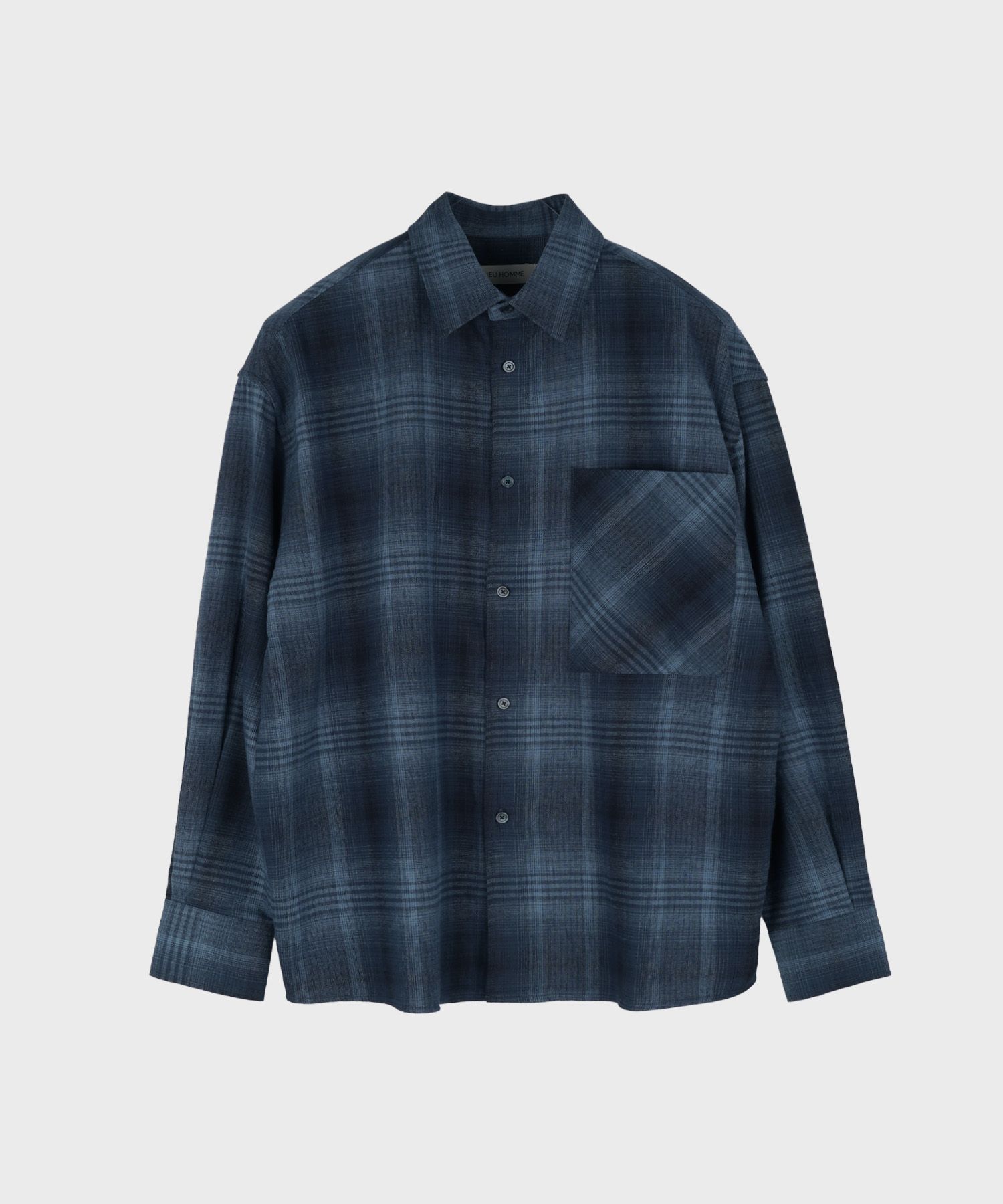 MUSINSA公式 | LIEU HOMME フランネルチェックシャツ_ブルー