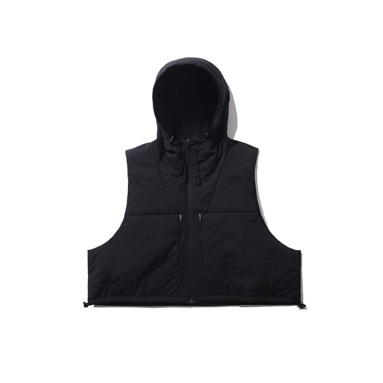 [AW23]HOODED CROP VEST / BLACK