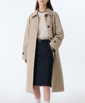 우먼즈 오버사이즈 싱글 트렌치 코트 [라이트 베이지]