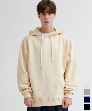 오버핏 무지 후드티 쭈리 4color