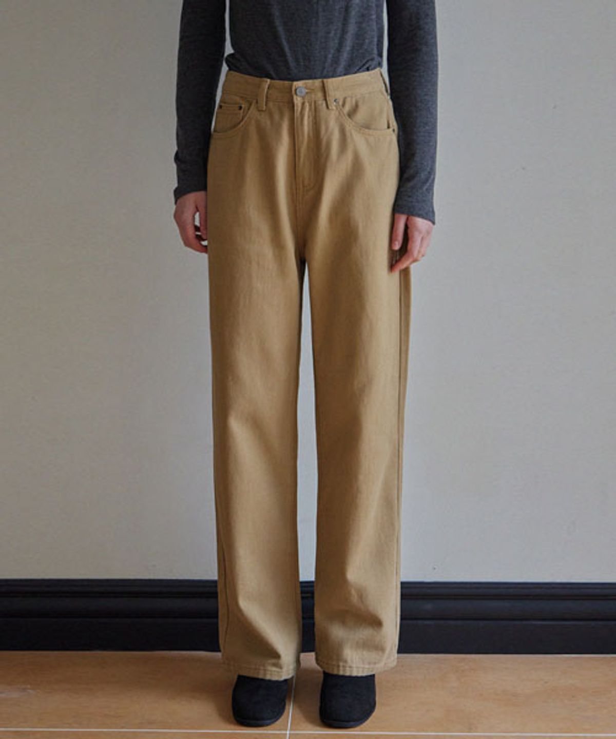 헤인트(HAINT) [기모안감] MARGO WIDE STRAIGHT PANTS_CAMEL
