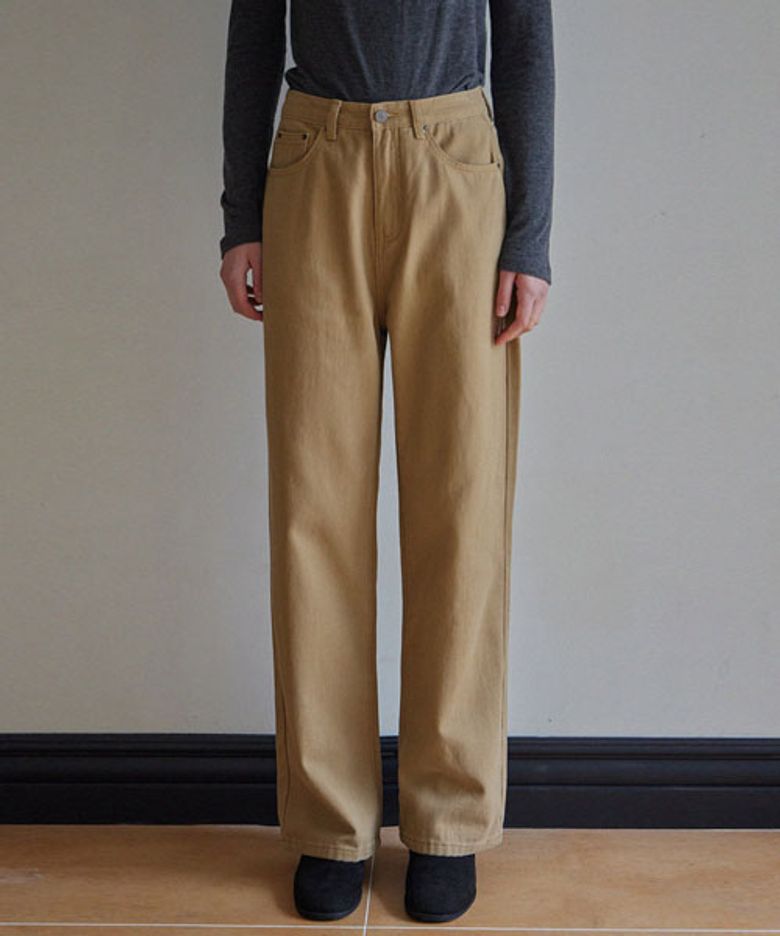 [기모안감] MARGO WIDE STRAIGHT PANTS_CAMEL