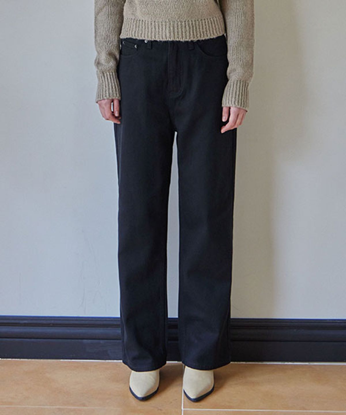 헤인트(HAINT) [기모안감] MARGO WIDE STRAIGHT PANTS_BLACK