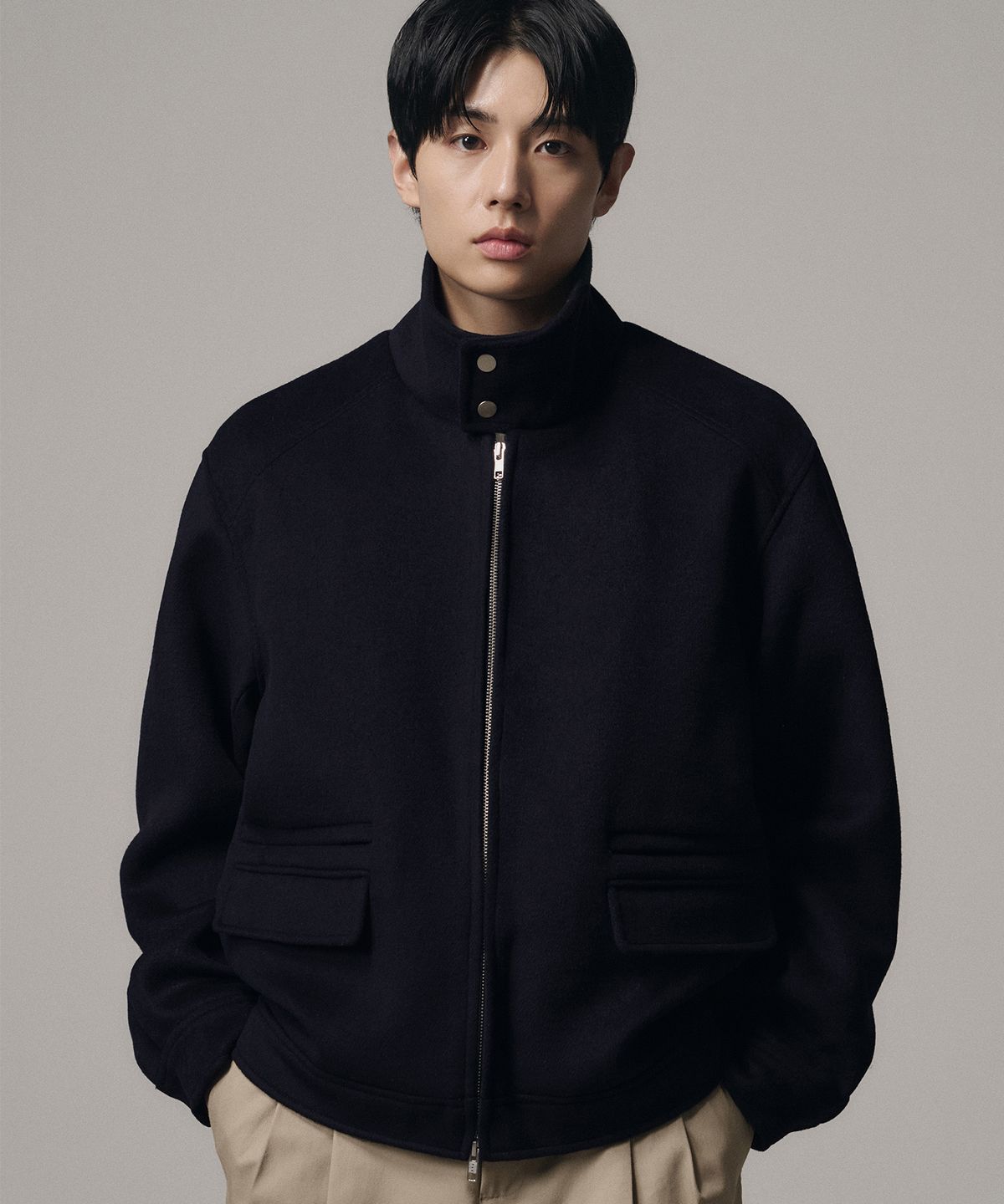 드로우핏(DRAW FIT) 울 해링턴 얼라인 자켓 [D.NAVY]
